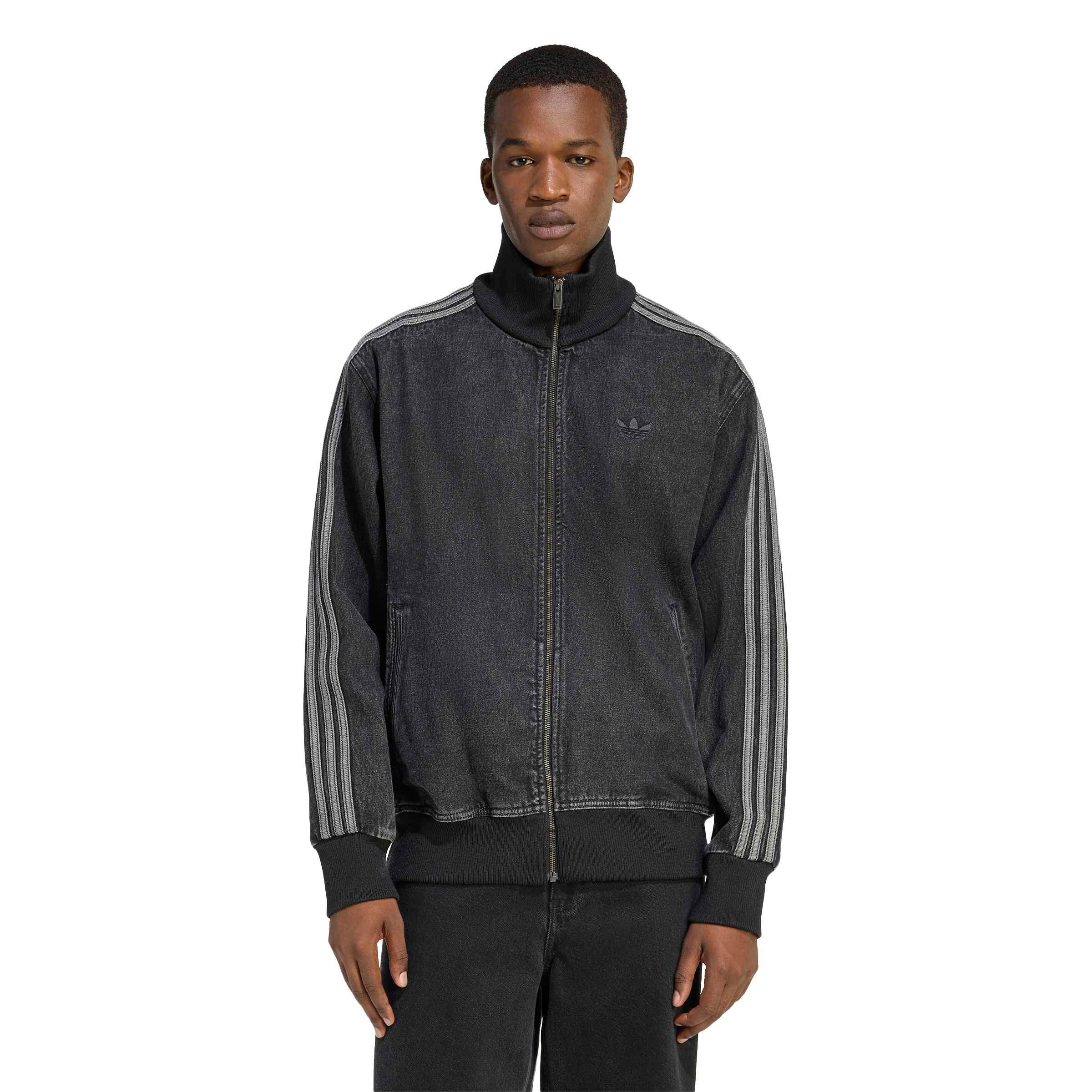 adidas Originals Men's Adicolor Denim Firebird Track Top - Black - BLACK